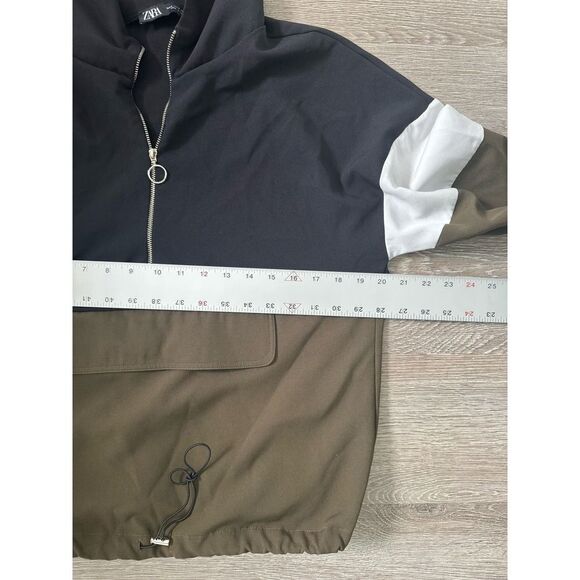 Zara EUC Anorak Hoodie Parka Jacket Size S Colorblock - Picture 9 of 10